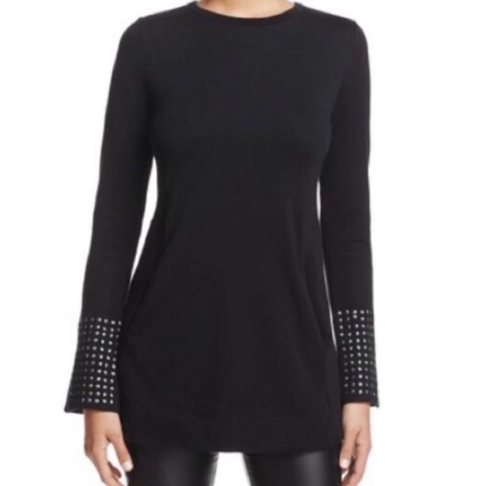 Nic+Zoe Women’s Studded Cuff Black Tunic Top MSRP $168 Size: Medium